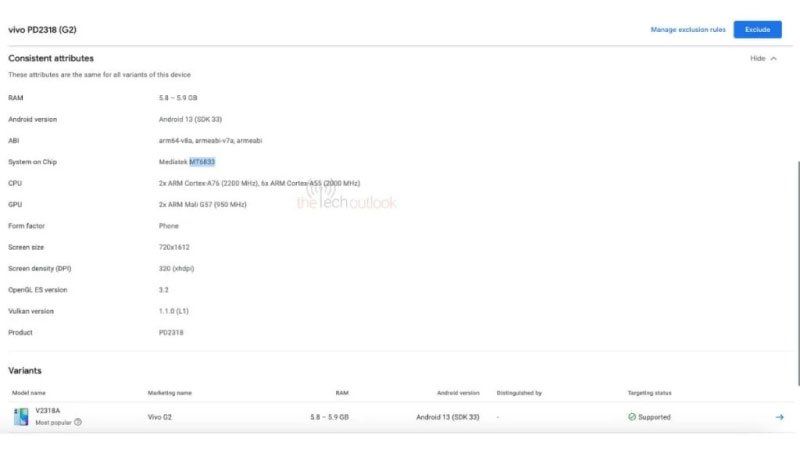Vivo G2 Appearance On Google Play Console With Key Specifications 9 Vivo G2 Appearance On Google Play Console With Key Specifications